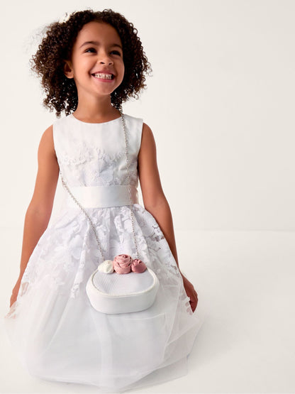 Monsoon White Communion Felicity Floral Embroidered Dress image 1