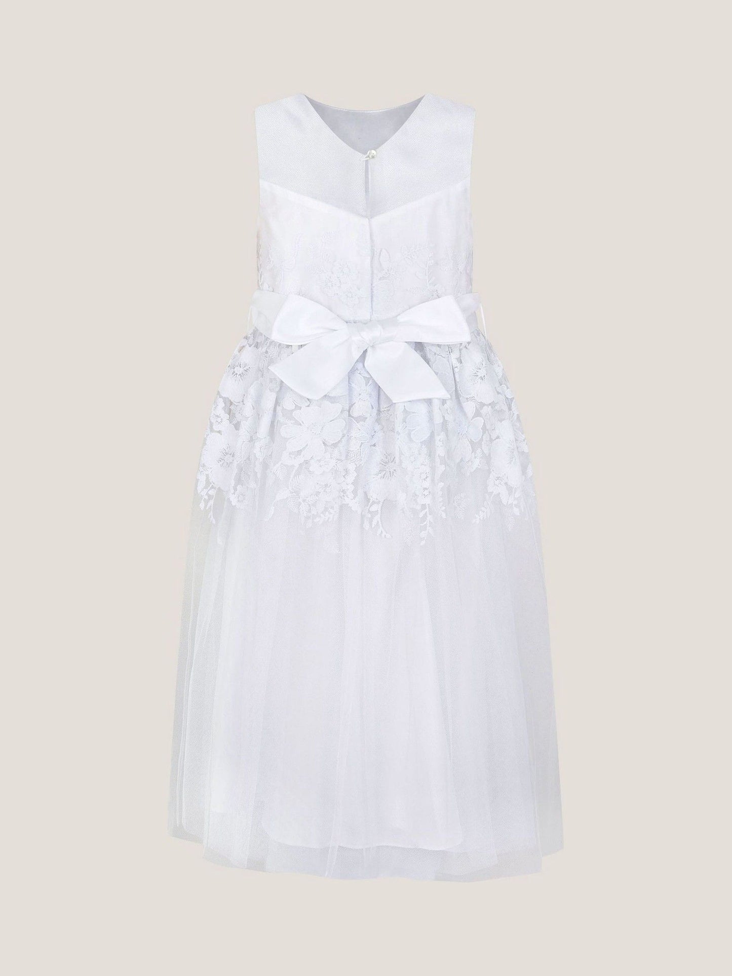 Monsoon White Communion Felicity Floral Embroidered Dress image 3