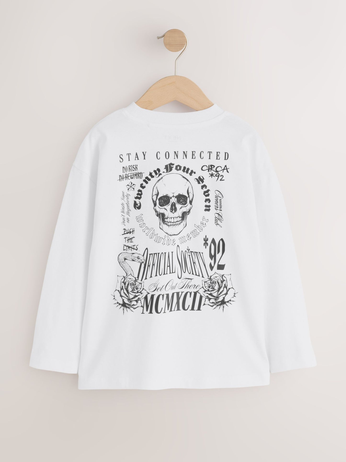 Dsiney Kidz - Grey/White/Cement Graphic Long Sleeve Relaxed Fit T-Shirts 3 Pack (3-16yrs) image 5