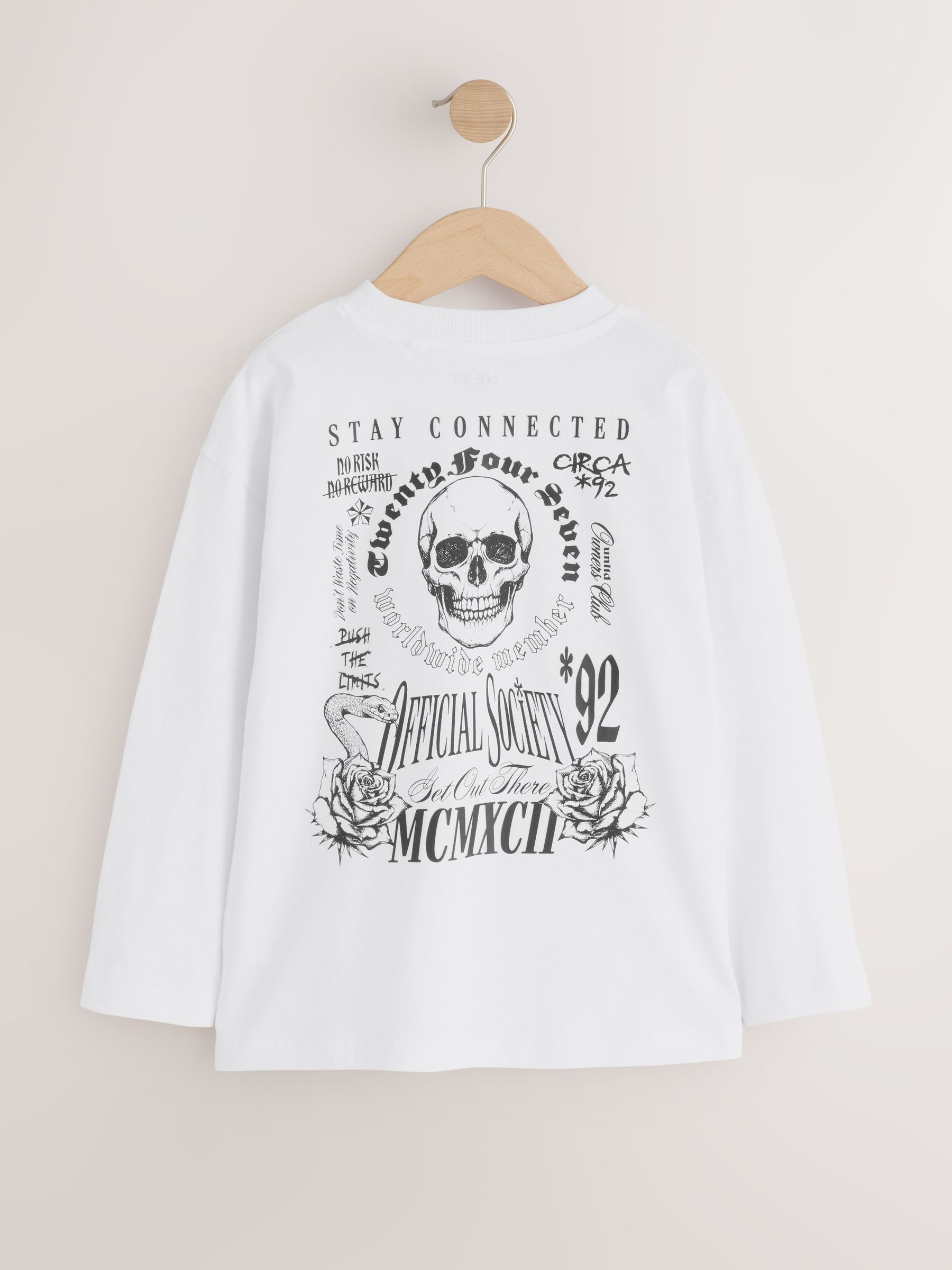Dsiney Kidz - Grey/White/Cement Graphic Long Sleeve Relaxed Fit T-Shirts 3 Pack (3-16yrs) image 5