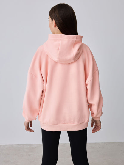 Baker by Ted Baker Pink Oversized Metallic Script Logo Hoodie image 2