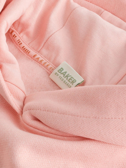 Baker by Ted Baker Pink Oversized Metallic Script Logo Hoodie image 6