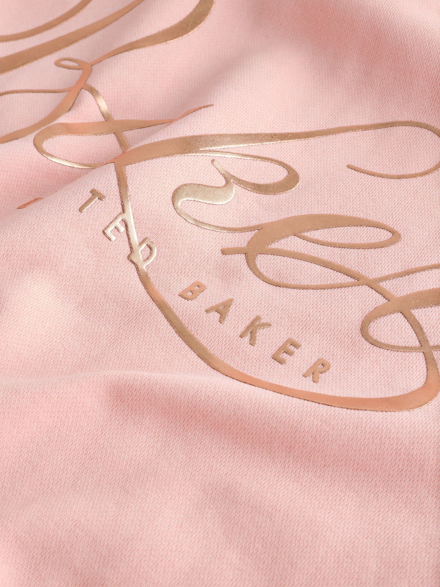 Baker by Ted Baker Pink Oversized Metallic Script Logo Hoodie image 7