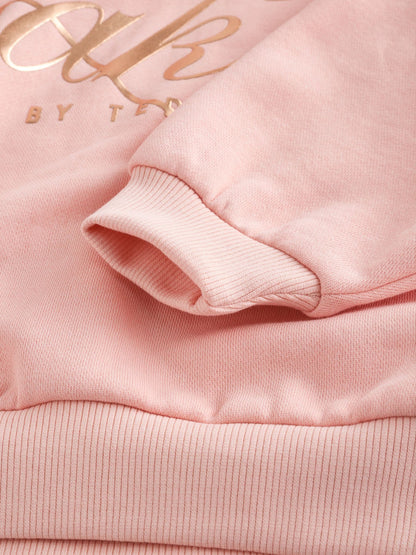 Baker by Ted Baker Pink Oversized Metallic Script Logo Hoodie image 8