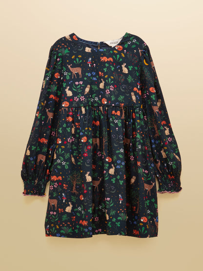 Dsiney Kidz - Joules Girls' Darla Navy Woodland Long Sleeve Dress image 1