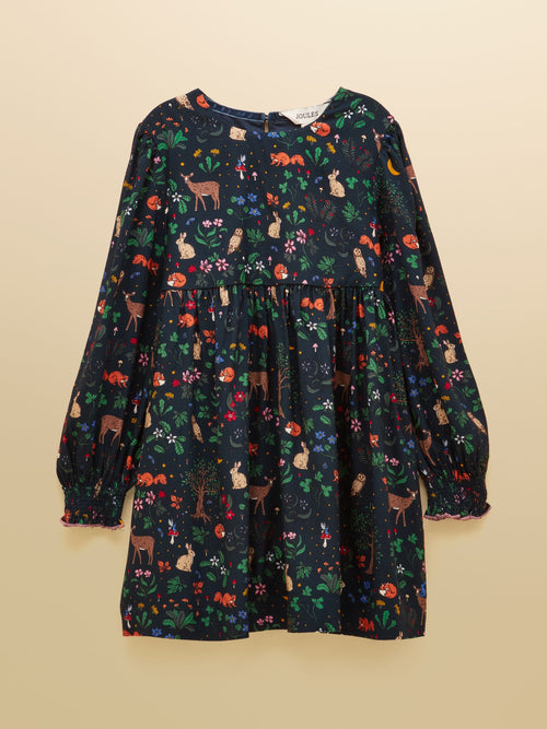 Dsiney Kidz - Joules Girls' Darla Navy Woodland Long Sleeve Dress image 1