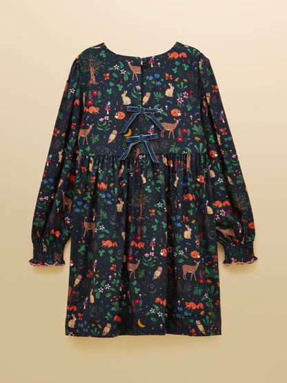Dsiney Kidz - Joules Girls' Darla Navy Woodland Long Sleeve Dress image 2