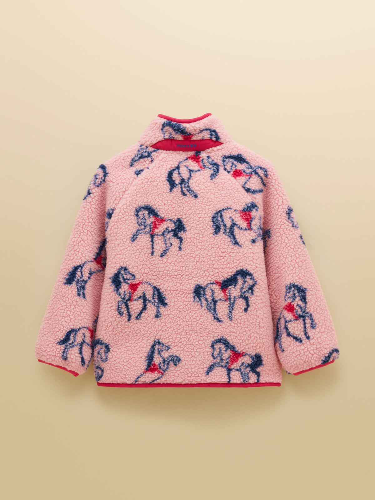 Joules Girls' Borg Pink Horse Fleece Jacket - image 2