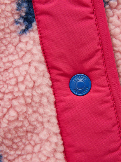 Joules Girls' Borg Pink Horse Fleece Jacket - image 4