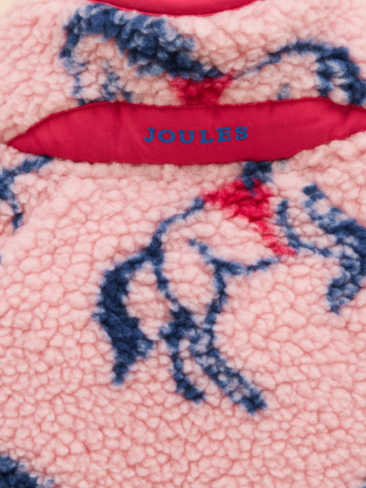 Joules Girls' Borg Pink Horse Fleece Jacket - image 5