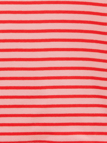 Dsiney Kidz - Joules Girls' Sophie Red & Pink Striped Long Sleeve Ribbed Top image 5