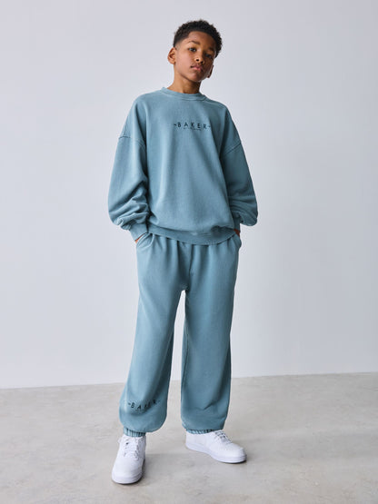 Baker by Ted Baker Blue Oversized Washed Sweatshirt and Joggers Set image 1