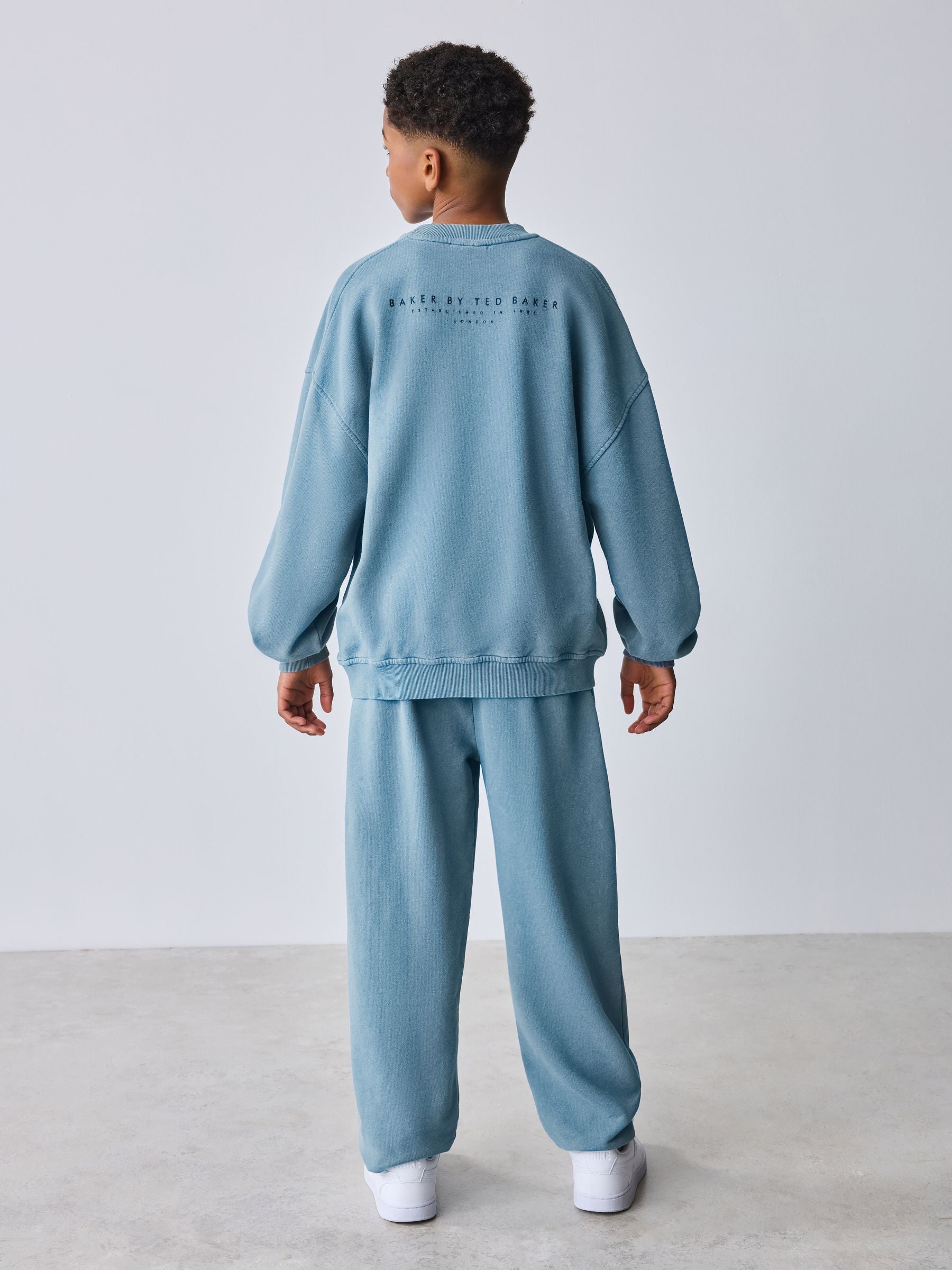 Baker by Ted Baker Blue Oversized Washed Sweatshirt and Joggers Set image 3