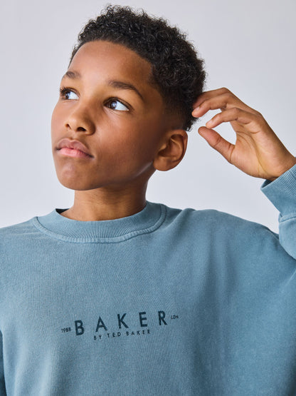 Baker by Ted Baker Blue Oversized Washed Sweatshirt and Joggers Set image 4
