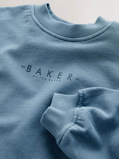 Baker by Ted Baker Blue Oversized Washed Sweatshirt and Joggers Set image 9