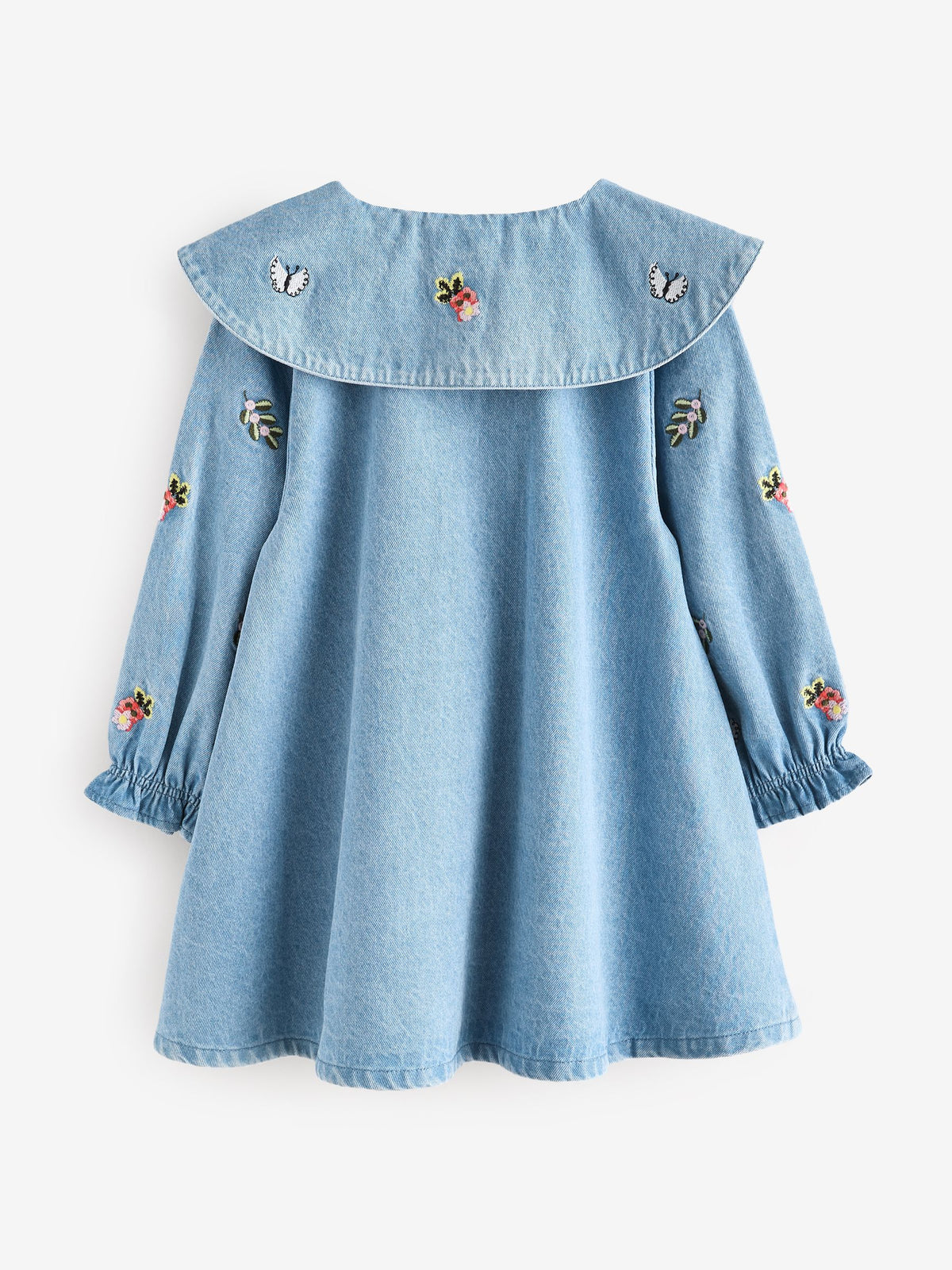 Dsiney Kidz - Butterfly Embroidered Long Sleeve Denim Dress (3mths-8yrs) image 6