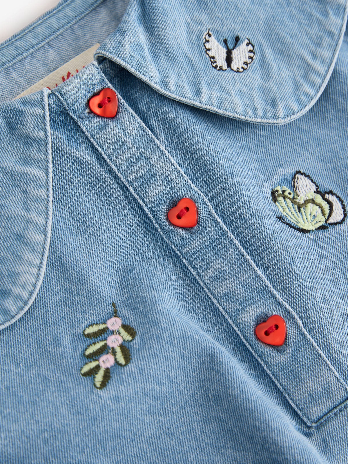 Dsiney Kidz - Butterfly Embroidered Long Sleeve Denim Dress (3mths-8yrs) image 8