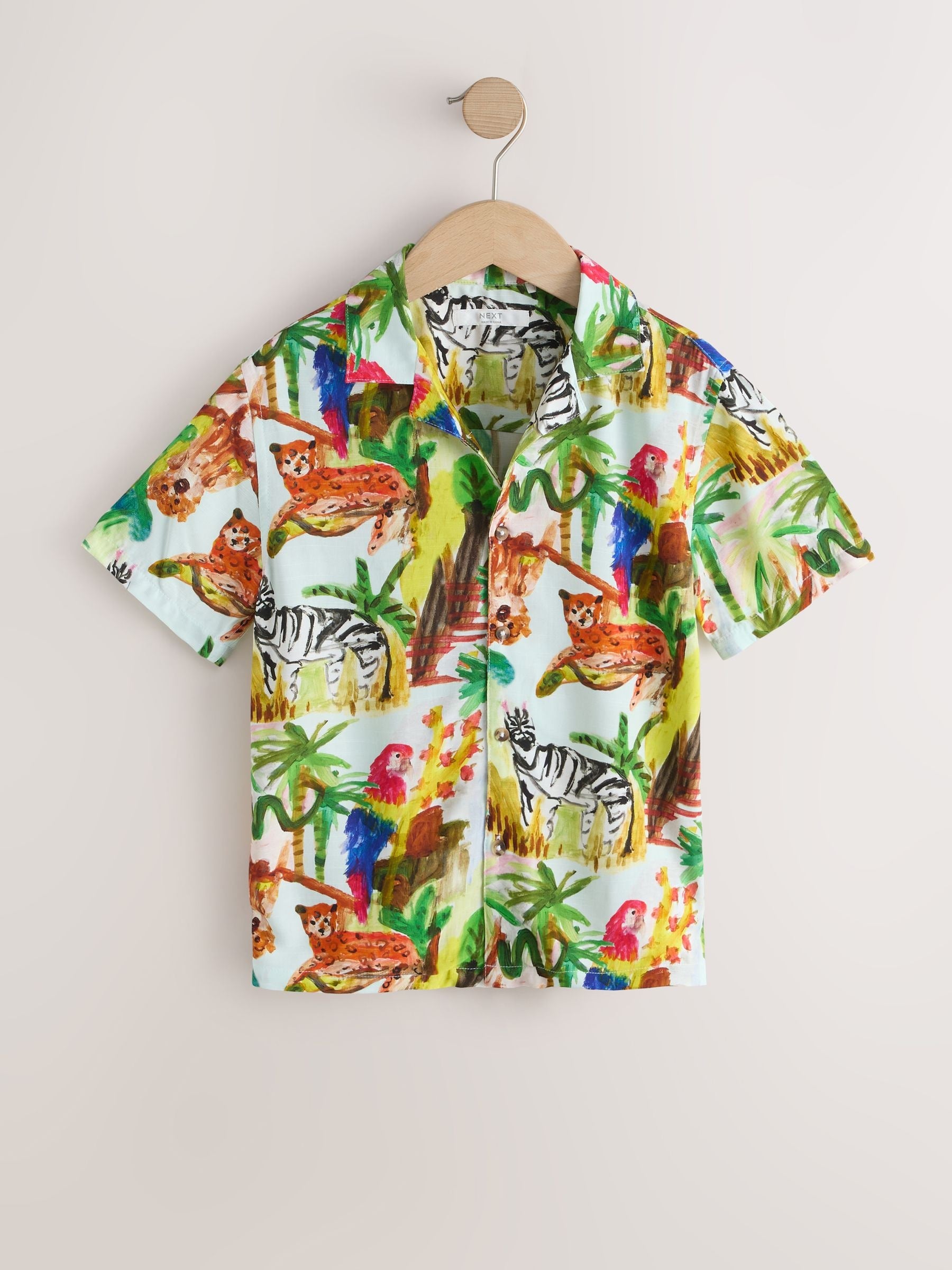 Dsiney Kidz - Multi All Over Print Jungle Short Sleeve Revere Collar Shirt (3-12yrs) image 1