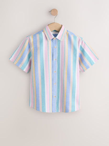 Dsiney Kidz - Multi Pastel Short Sleeve Stripe Shirt (3-16yrs) image 1