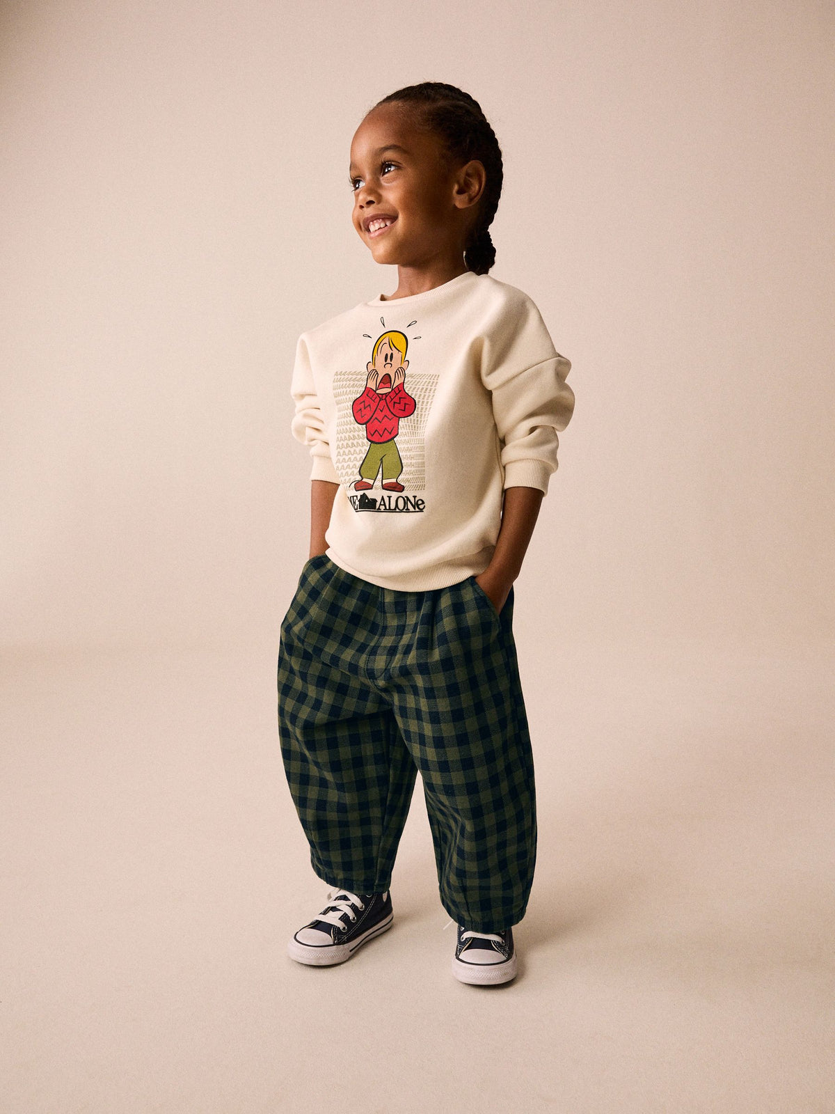Green Gingham Regular Fit Pull On Barrel Trousers (3mths-7yrs) - image 2
