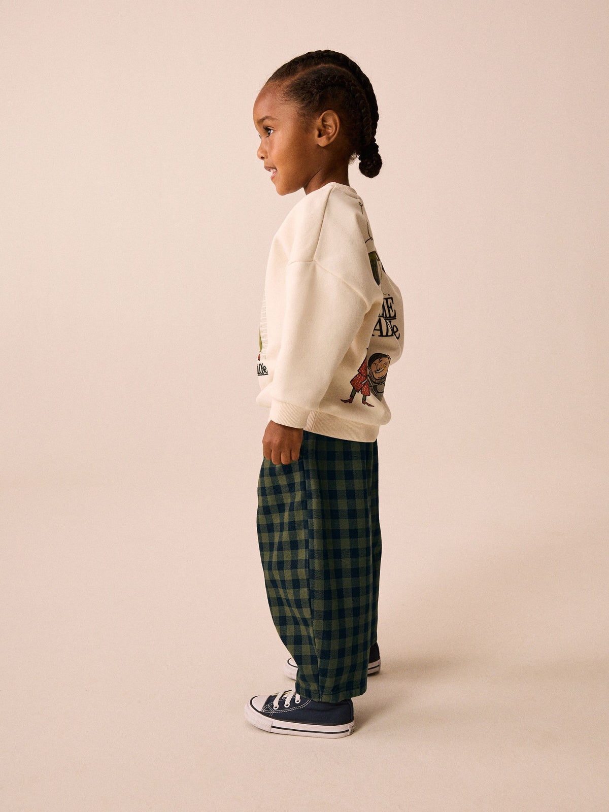 Green Gingham Regular Fit Pull On Barrel Trousers (3mths-7yrs) - image 4