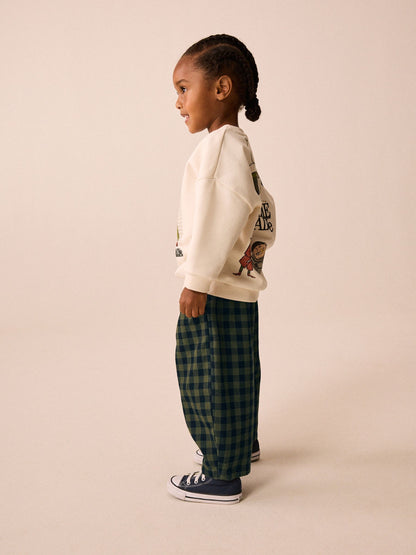 Green Gingham Regular Fit Pull On Barrel Trousers (3mths-7yrs) - image 4