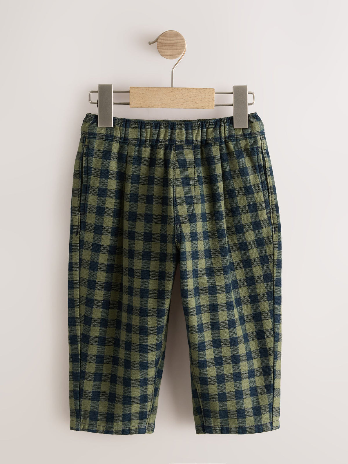 Green Gingham Regular Fit Pull On Barrel Trousers (3mths-7yrs) - image 5