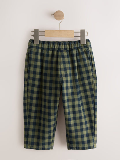 Green Gingham Regular Fit Pull On Barrel Trousers (3mths-7yrs) - image 5