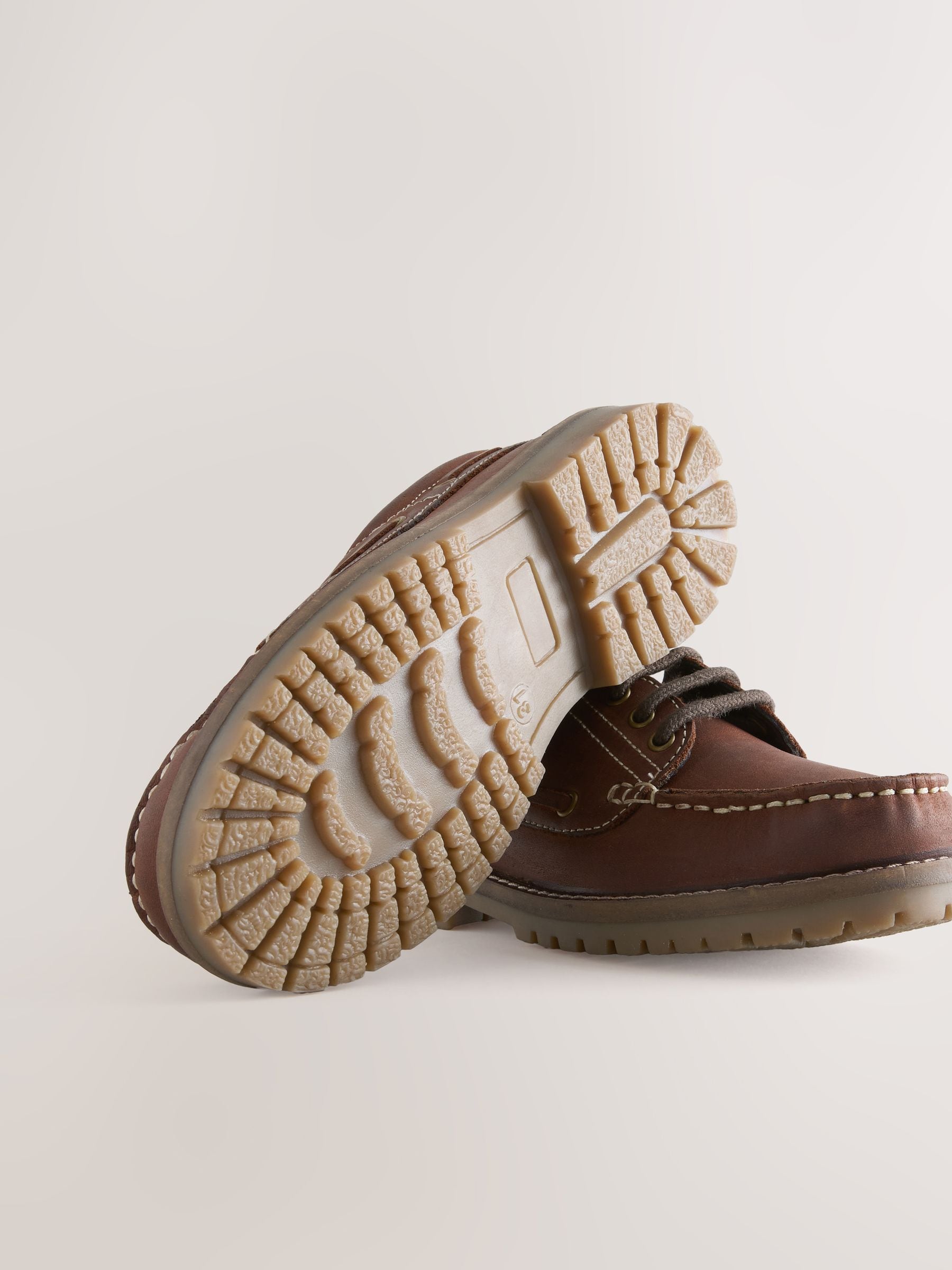 Tan Brown Leather Boat Shoe image 3