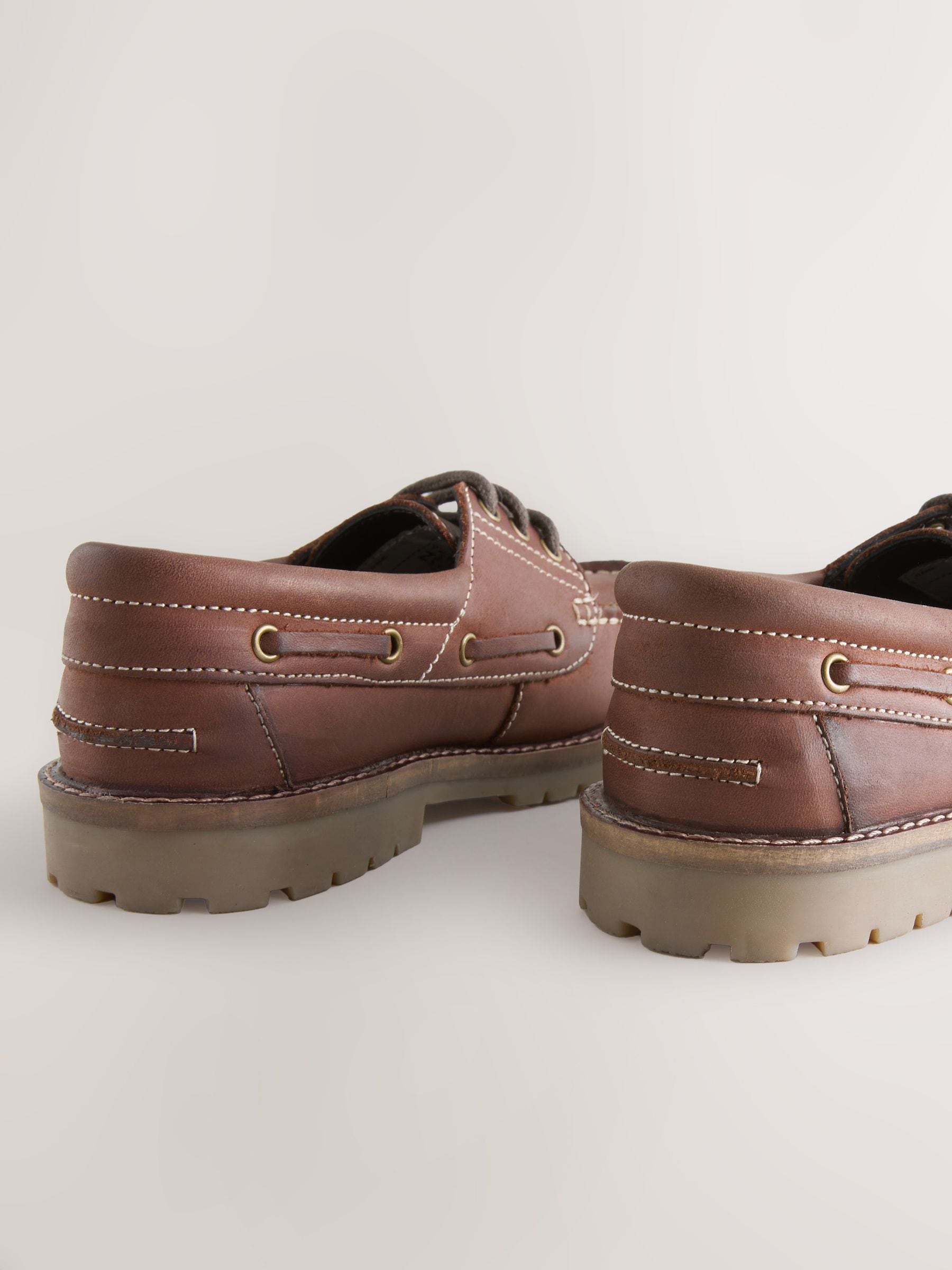 Tan Brown Leather Boat Shoe image 4