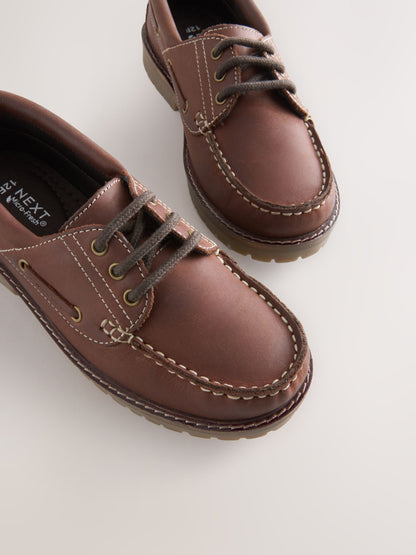 Tan Brown Leather Boat Shoe image 5