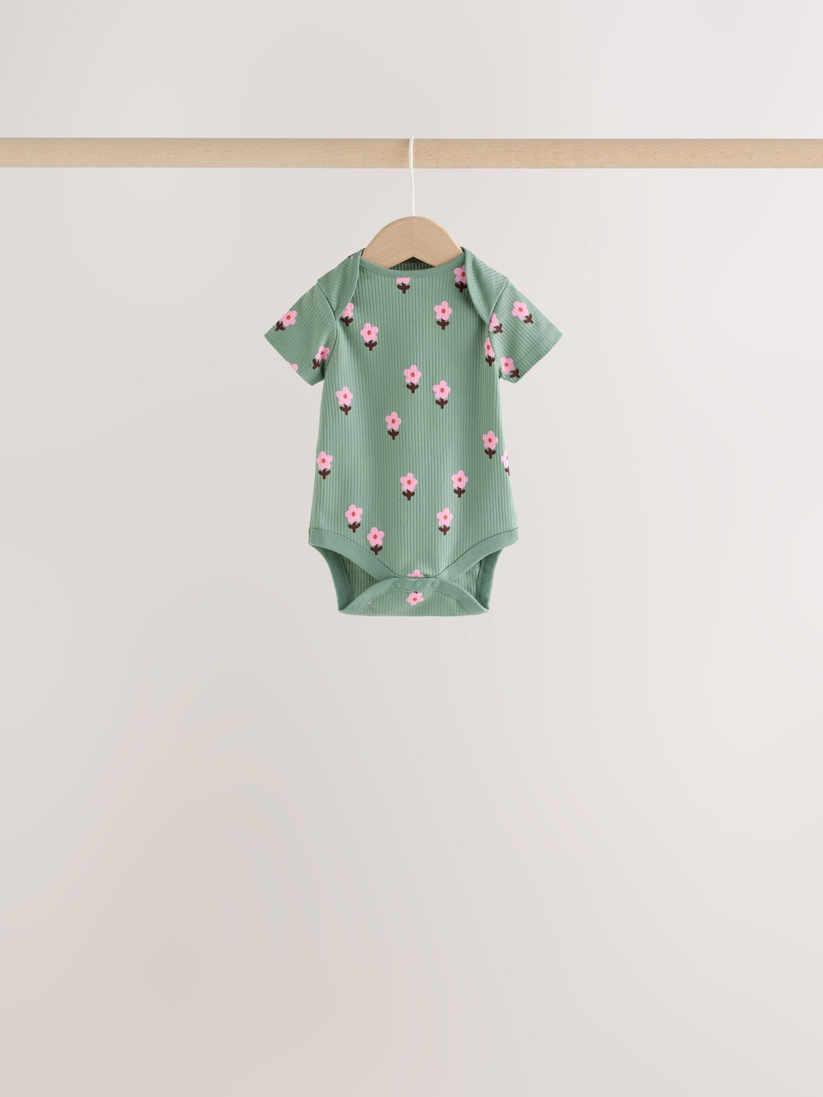 Dsiney Kidz - Orange Floral Short Sleeve Baby Bodysuit 5 Pack image 6