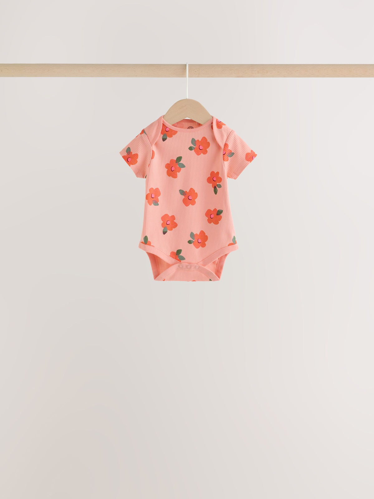 Dsiney Kidz - Orange Floral Short Sleeve Baby Bodysuit 5 Pack image 7