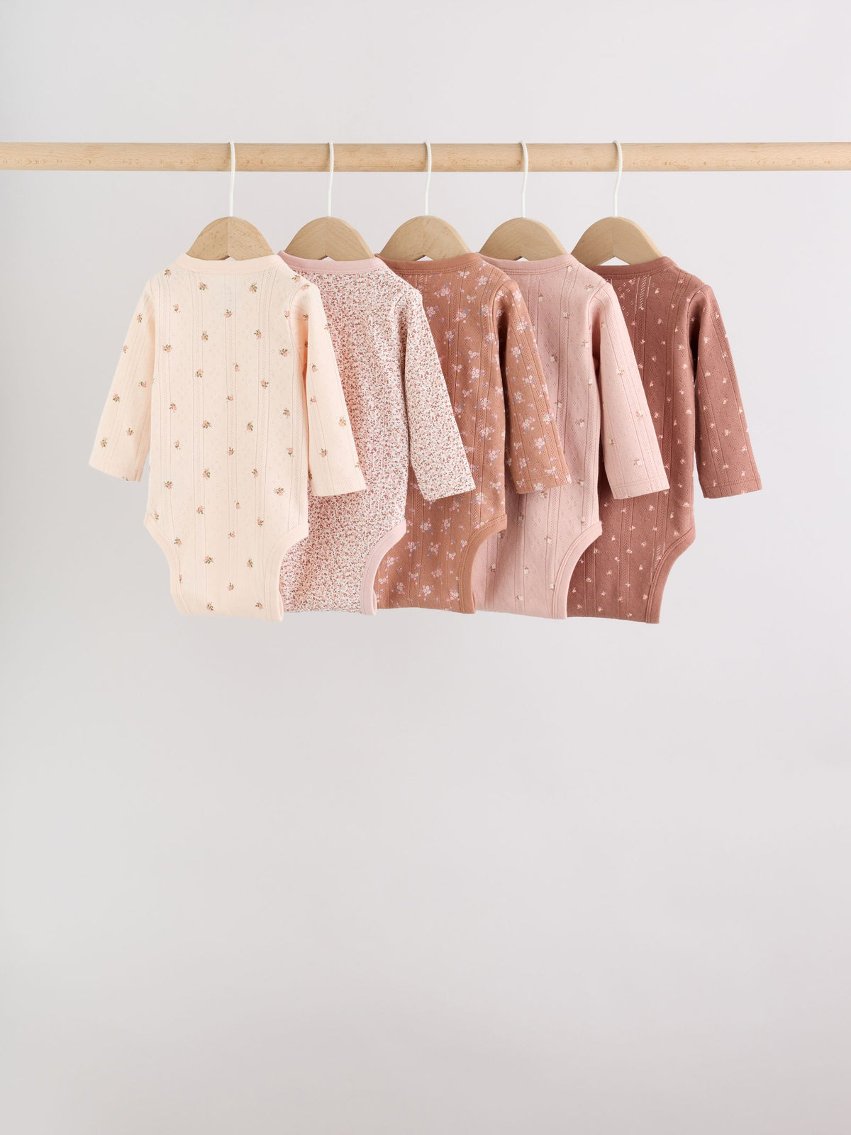 Dsiney Kidz - Brown Ditsy Floral Wrap Baby Bodysuits 5 Pack image 7