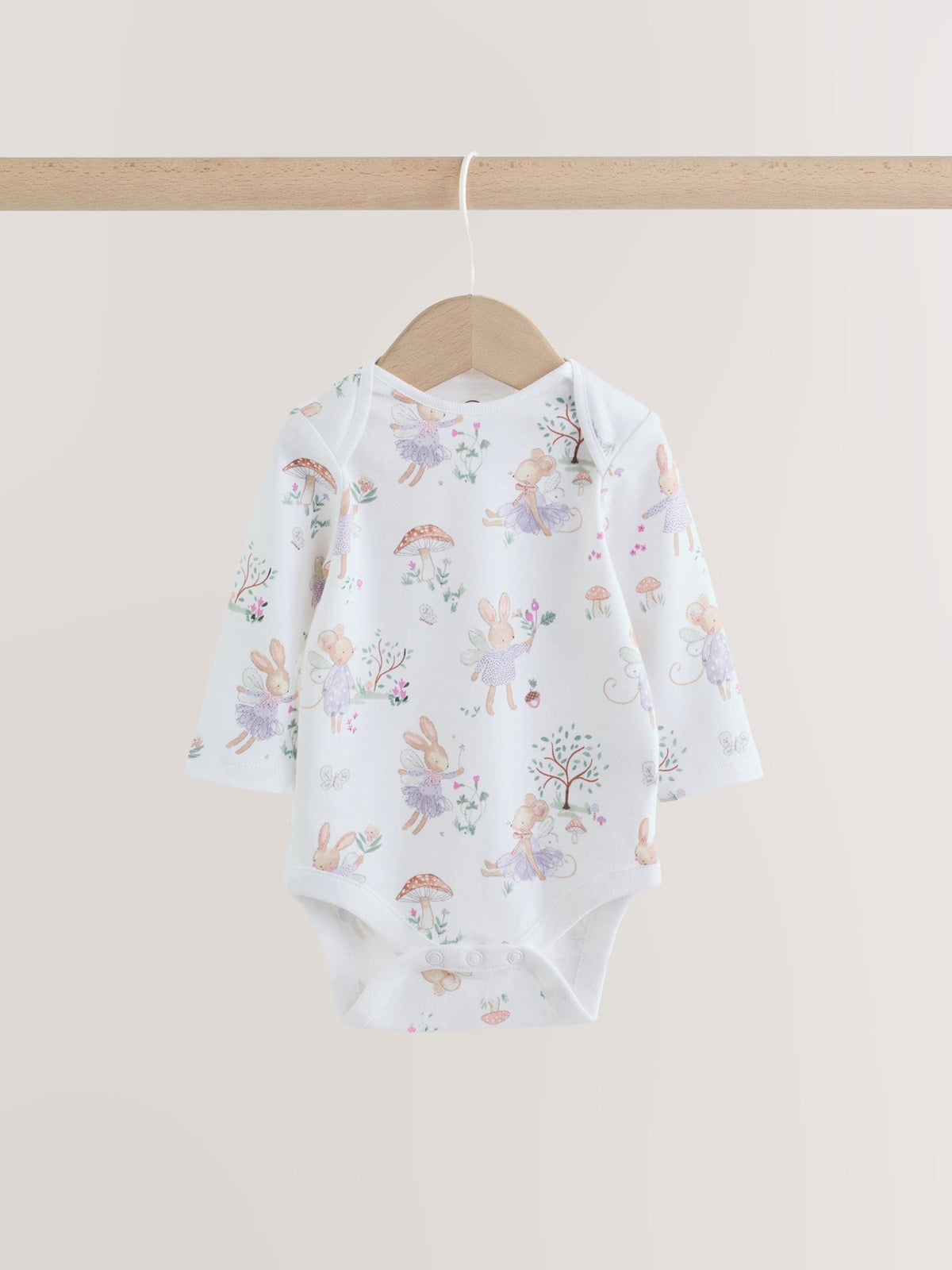 Dsiney Kidz - Lilac/Sage Fairy Mouse Long Sleeve Baby Bodysuits 5 Pack image 2