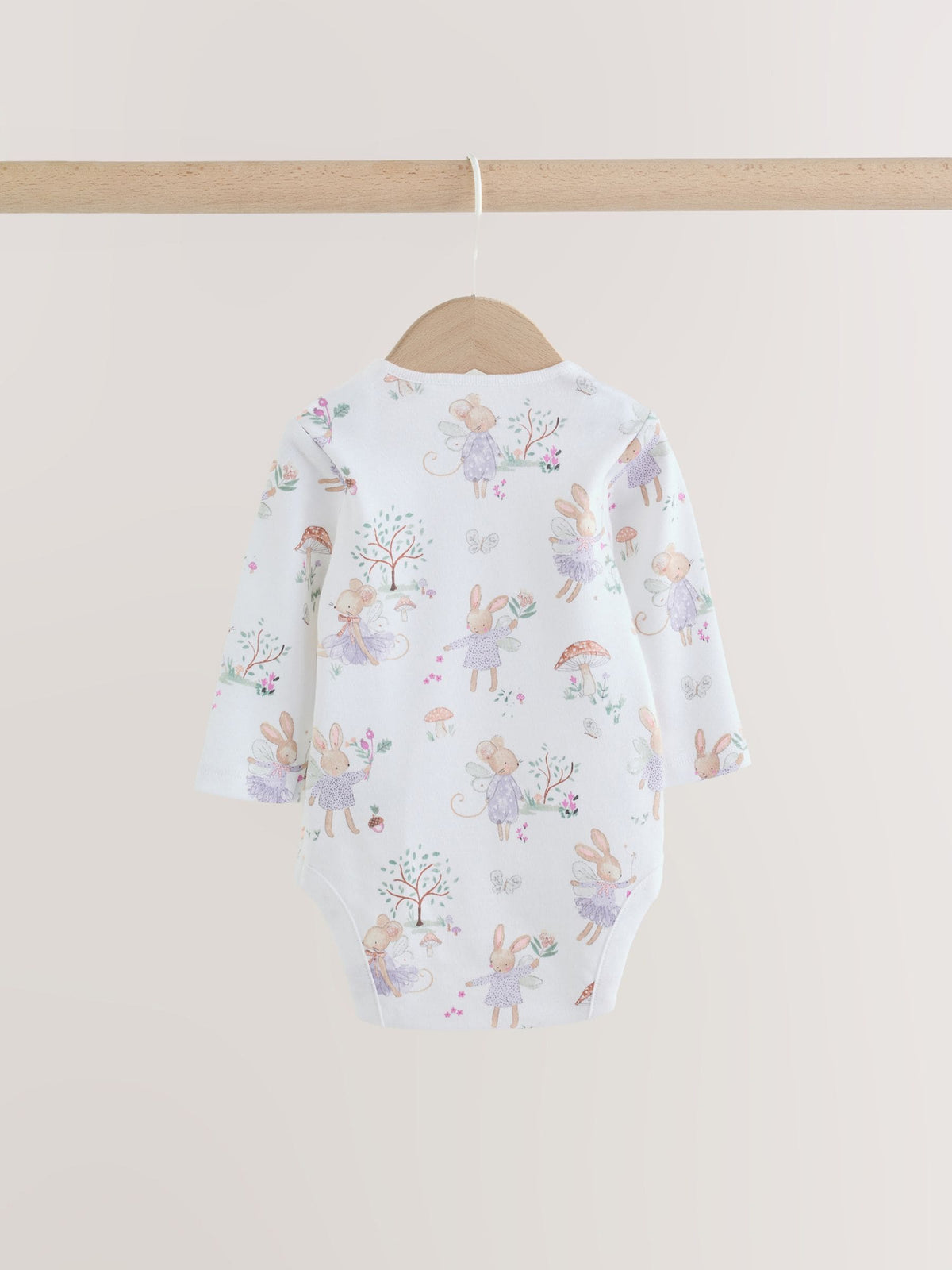 Dsiney Kidz - Lilac/Sage Fairy Mouse Long Sleeve Baby Bodysuits 5 Pack image 7