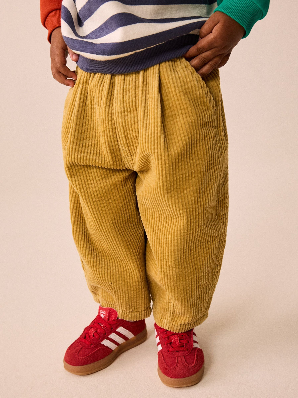 Yellow Wide Fit Textured Corduroy Pull On Trousers (3mths-7yrs) - image 1