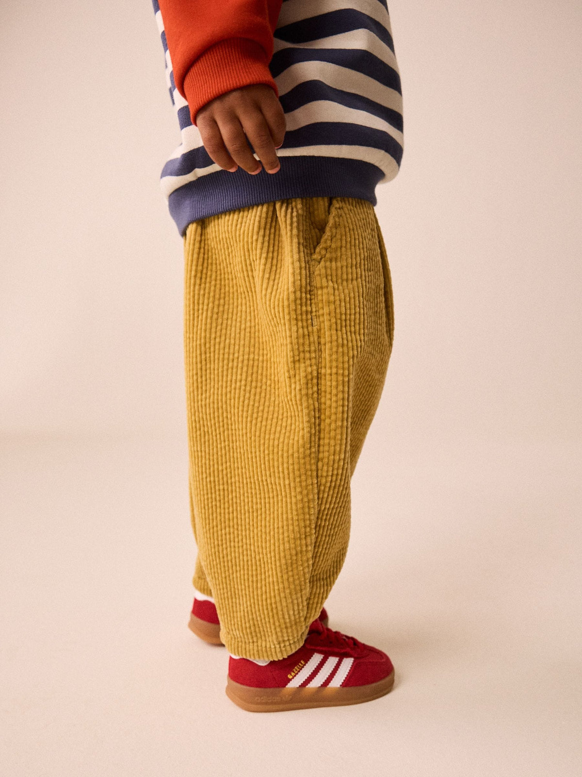 Yellow Wide Fit Textured Corduroy Pull On Trousers (3mths-7yrs) - image 4