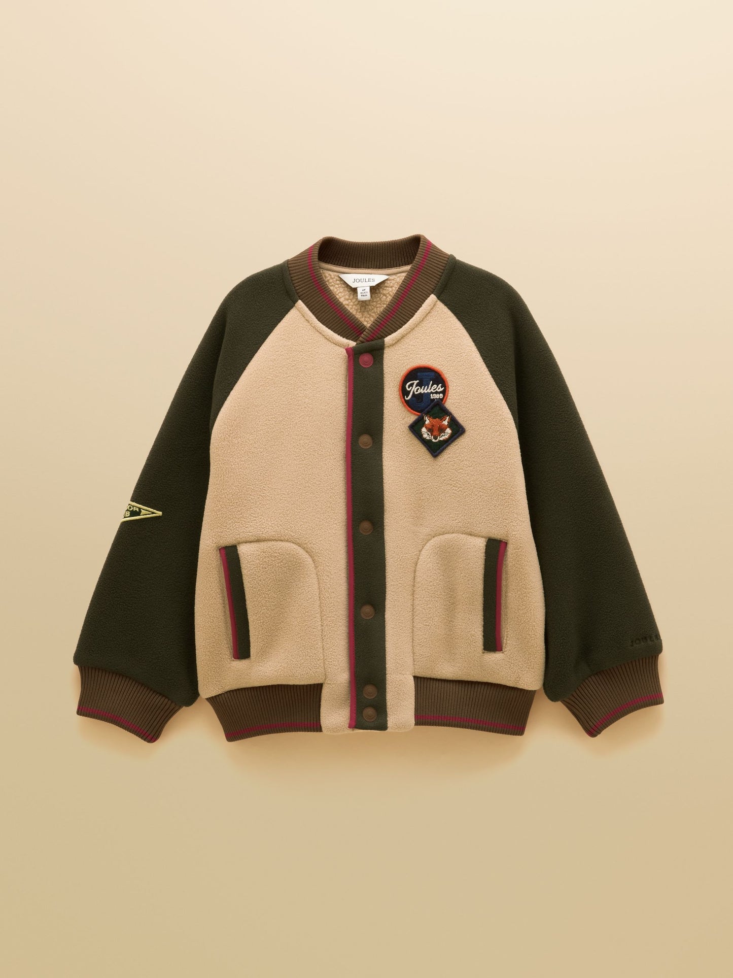 Dsiney Kidz - Joules Boys' Camden Tan Brown Fleece Bomber Jacket image 2