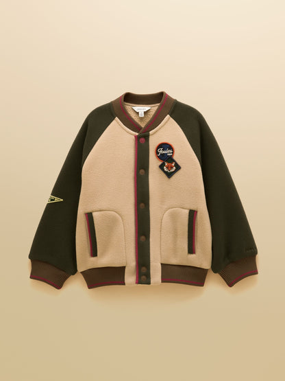 Dsiney Kidz - Joules Boys' Camden Tan Brown Fleece Bomber Jacket image 2