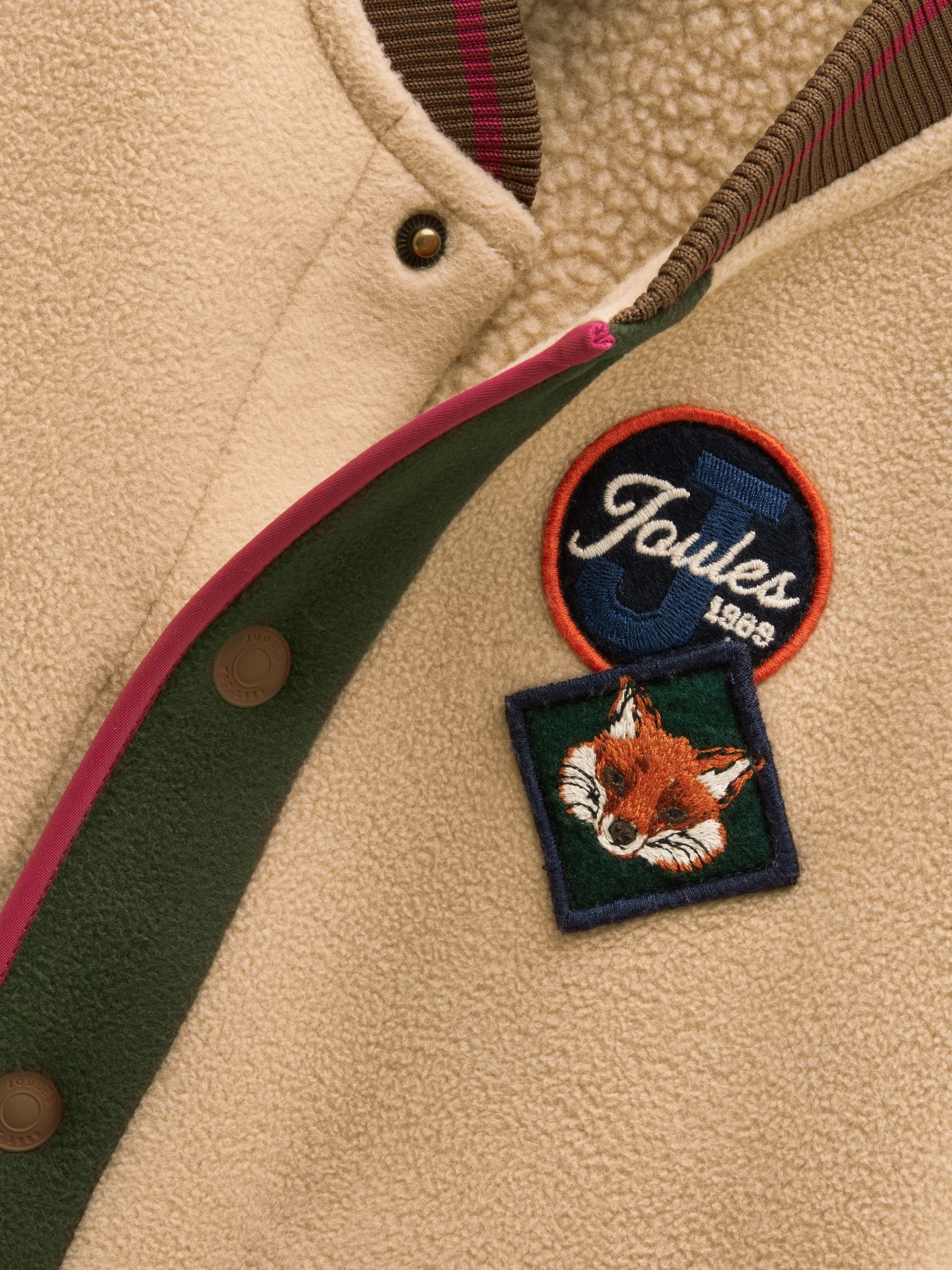 Dsiney Kidz - Joules Boys' Camden Tan Brown Fleece Bomber Jacket image 4