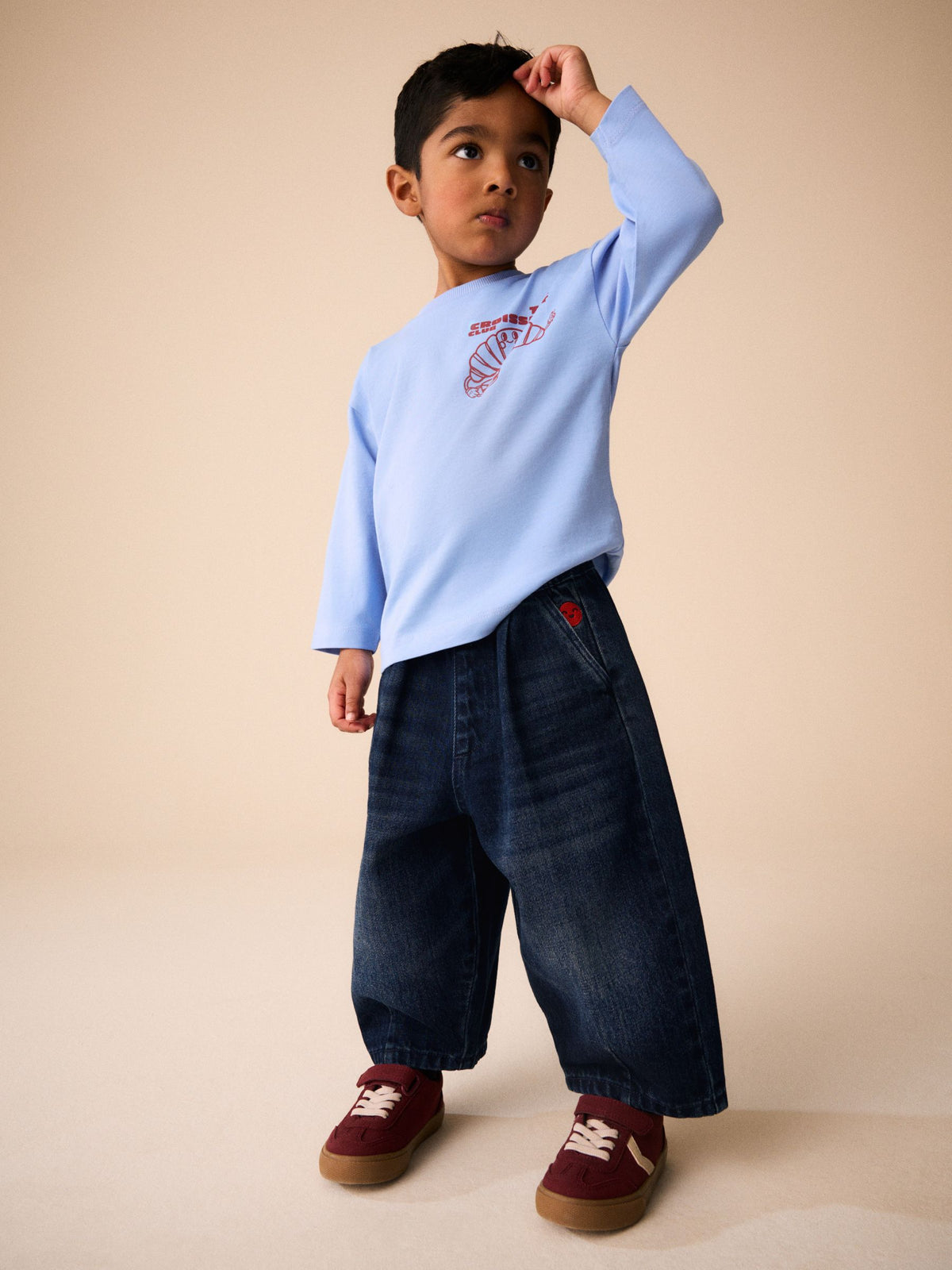 Dark Blue Wide Barrel Jeans (3mths-7yrs) - image 1