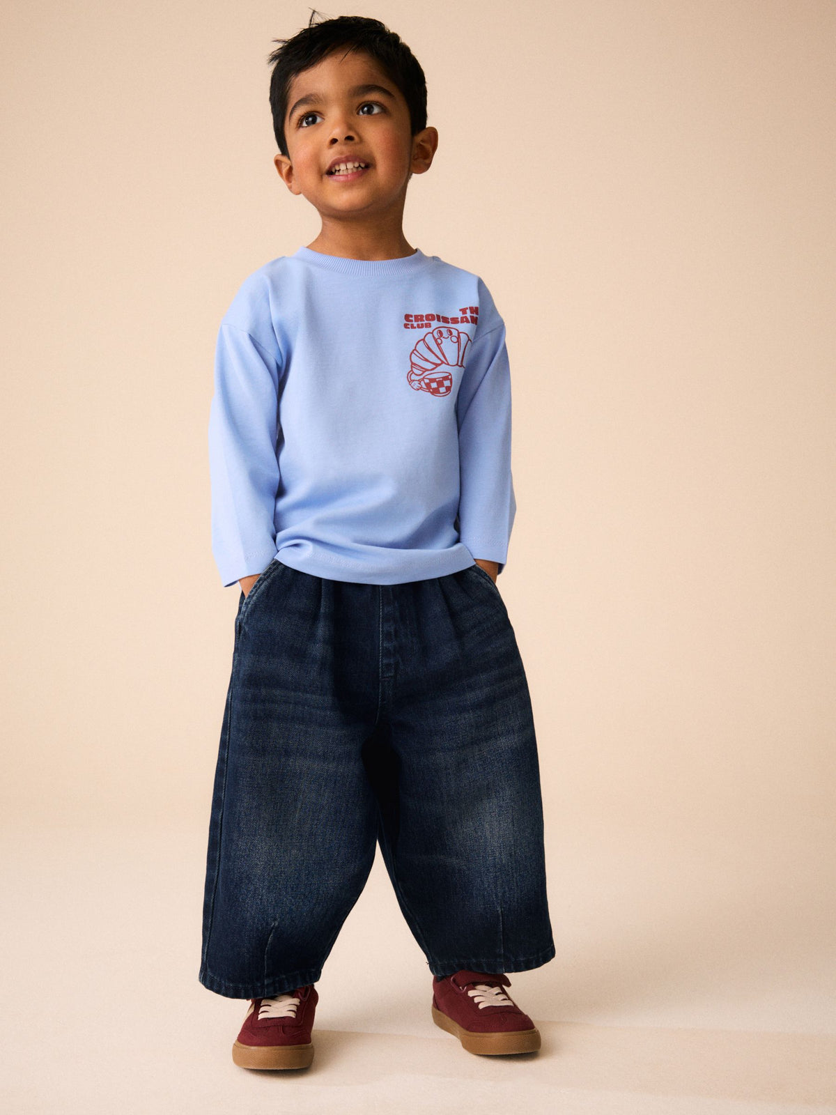 Dark Blue Wide Barrel Jeans (3mths-7yrs) - image 2