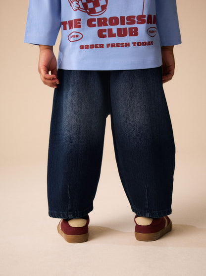 Dark Blue Wide Barrel Jeans (3mths-7yrs) - image 3