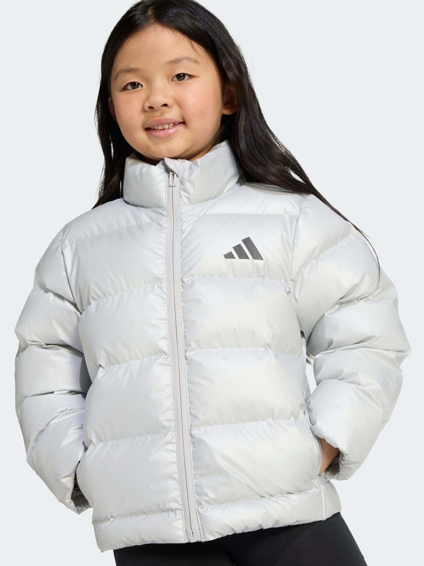 Dsiney Kidz - adidas Silver Synthetic Down Glam Jacket image 1