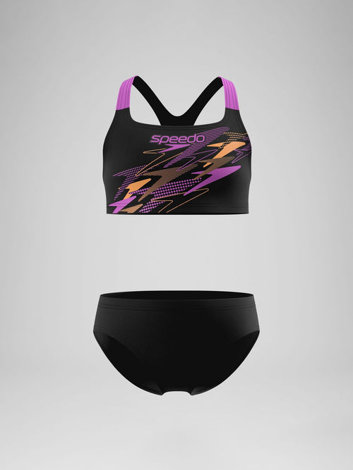 Dsiney Kidz - Speedo Black Medley Logo Racerback Bikini Set image 1