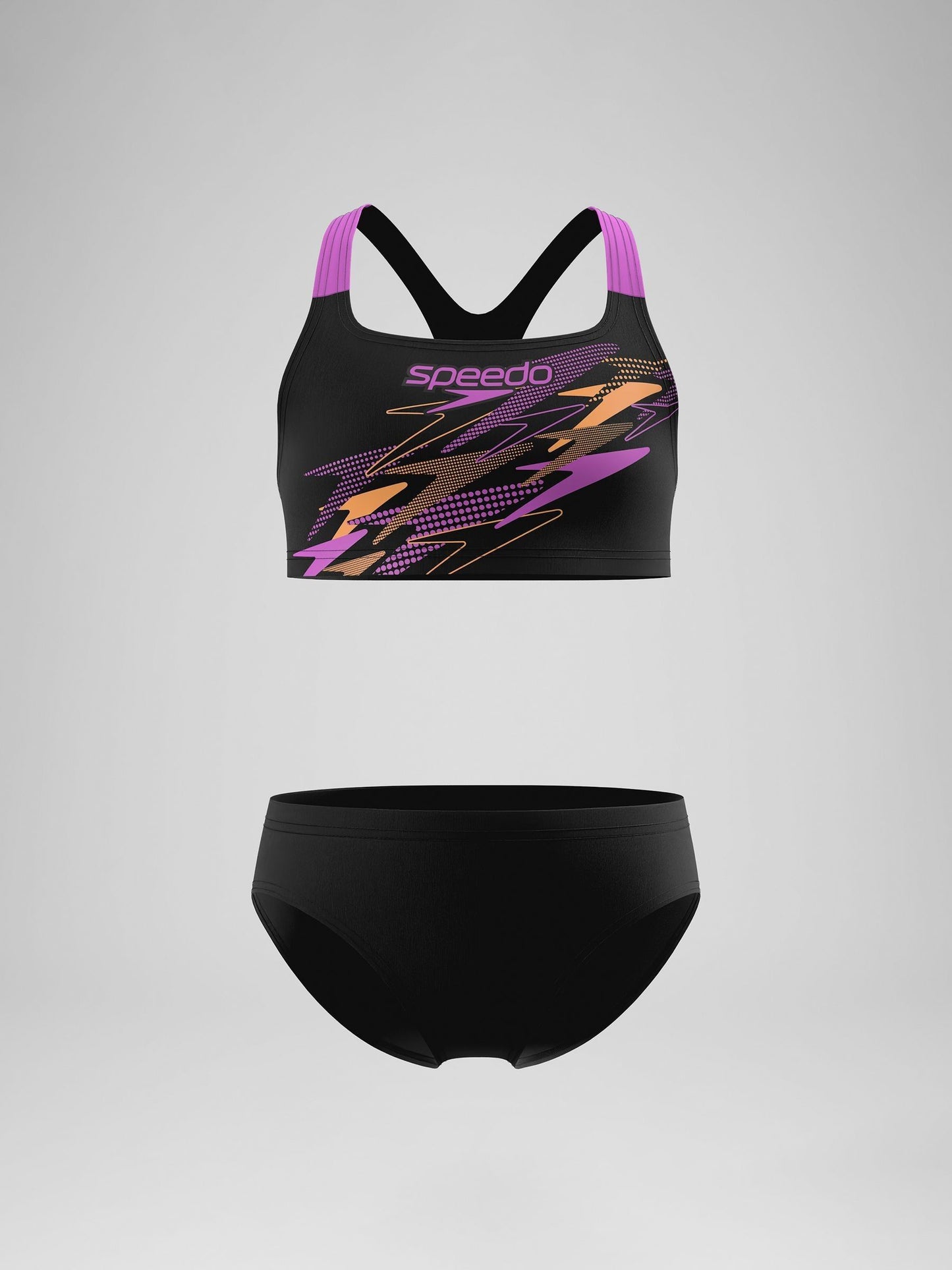 Dsiney Kidz - Speedo Black Medley Logo Racerback Bikini Set image 1