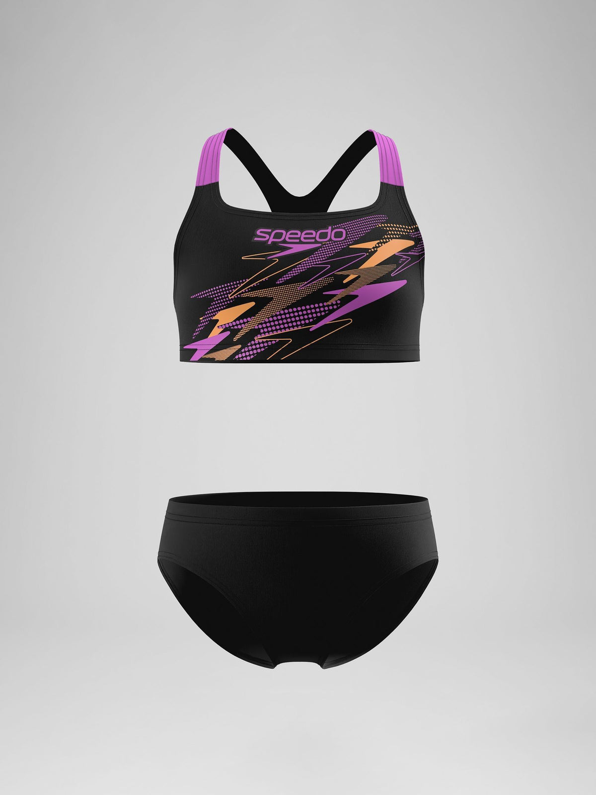 Dsiney Kidz - Speedo Black Medley Logo Racerback Bikini Set image 1