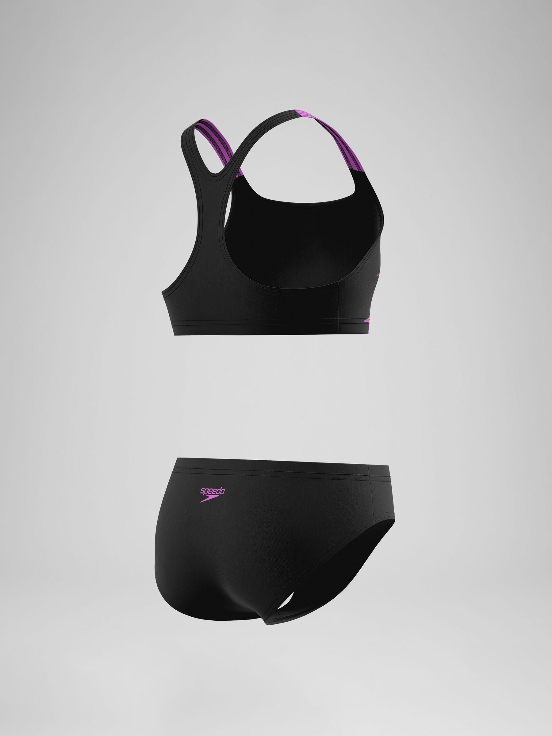 Dsiney Kidz - Speedo Black Medley Logo Racerback Bikini Set image 4