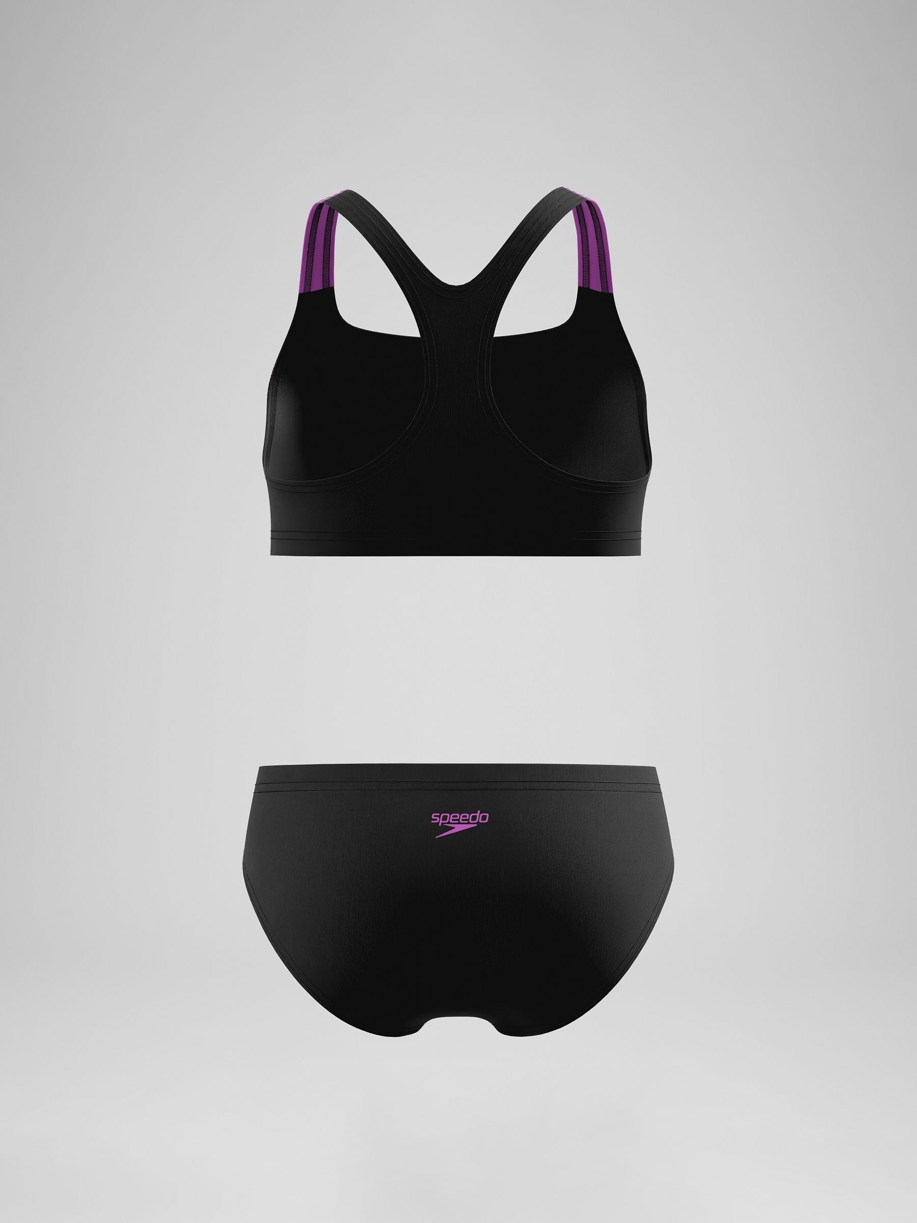 Dsiney Kidz - Speedo Black Medley Logo Racerback Bikini Set image 5